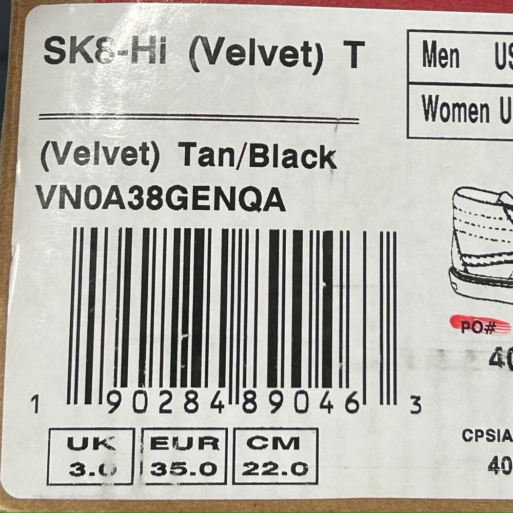 Vans Sk8 Hi Velvet Tan Black Shoes‎ - Picture 8 of 8